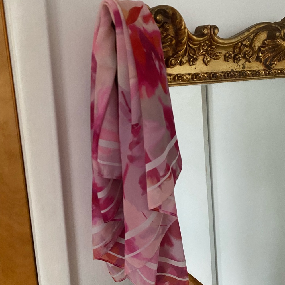 Ann Taylor Vibrant Pink and Red Scarf